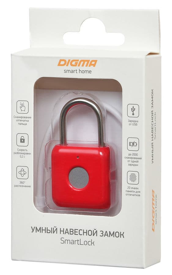 Умный замок Digma SmartLock P1 красный