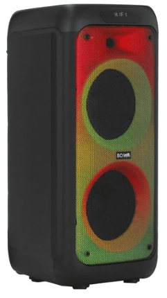 Портативная аудиосистема BQ PBS3003, 80 Вт,  Bluetooth, FM, USB, 1 БЕСПРОВОДНОЙ МИКРОФОН, от аккумулятора, от сети, 5500 мА*ч до 7 ч
