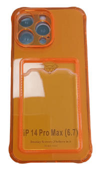 Чехол для iPhone 14 Pro Max, оранж. с картх-ом