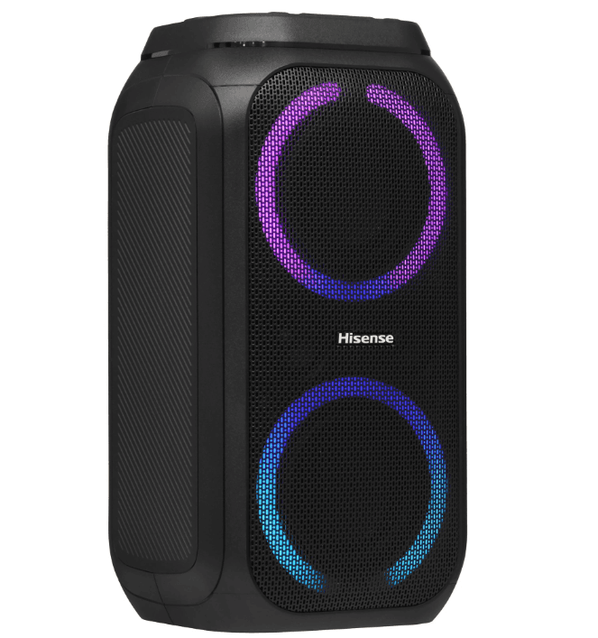 Портативная аудиосистема Hisense Party Rocket 160, черный, 160 Вт, до 12 ч, Bluetooth, USB, AUX вход, 60 Гц - 20000 Гц, 5100 мА*ч