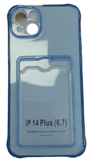 Чехол для iPhone 14 Plus, синий с картхолдером
