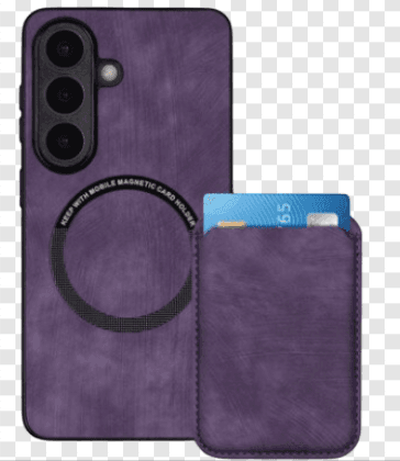 Чехол для Samsung S26, Magsafe с картхолдером фиолетовый