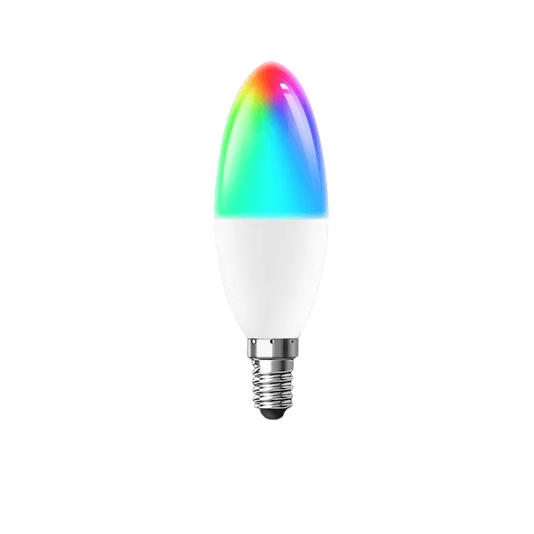 Умная Светодиодная лампа Tuya, Zigbee, 5 Вт, E14, RGB+CW