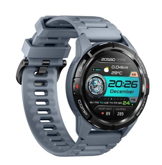 Смарт-часы Mibro GS Active + доп. ремешок, корпус - черный, ремешок - серый, 1.3", AMOLED, 360x360, Bluetooth, для Android 5.0 и выше, iOS 10 и выше