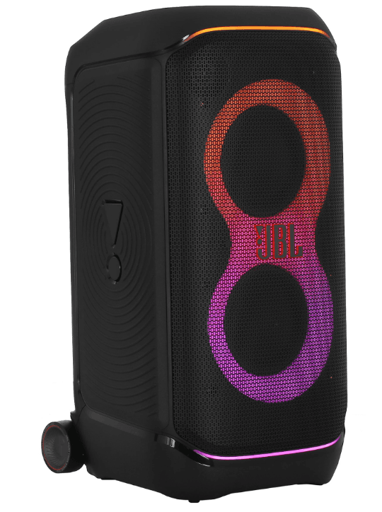 Портативная аудиосистема JBL PartyBox Stage 320, черный. 240 Вт, Bluetooth, AUX, 9444 мА*ч, время работы - до 18 ч