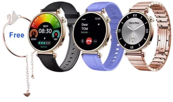 Смарт часы Haino Teko RW-43, золотистый, 1.7'', 320х385, AMOLED, 200 мА*ч, Android, iOS, IP67, 3 ремешка и браслет