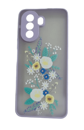 Чехол для Huawei Nova Y70, фиолетовый, цветочки