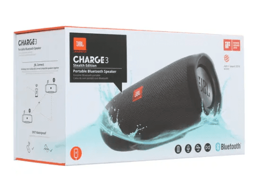 Портативная JBL Charge 3 черный, 20 Вт, Bluetooth 4.1, AUX, Power Bank, 6000 мА*ч