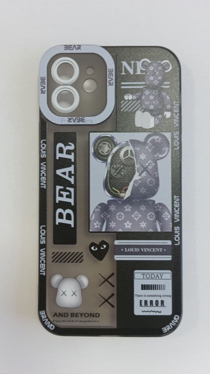 Чехол для iPhone 12, черный, Bearbrick oct 12