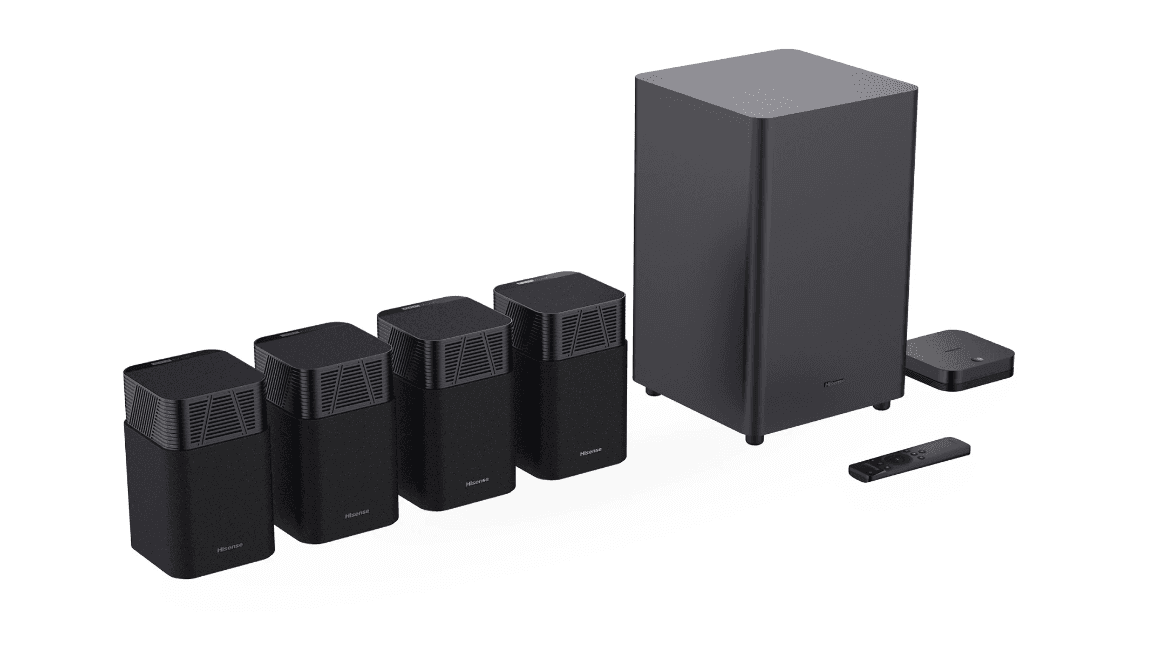 Саундбар Hisense HT Saturn черный, 4.1.2, 720 Вт, Bluetooth, HDMI, ODT Toslink, USB Type-A, jack 3.5 мм, 40 Гц - 20000 Гц, от сети