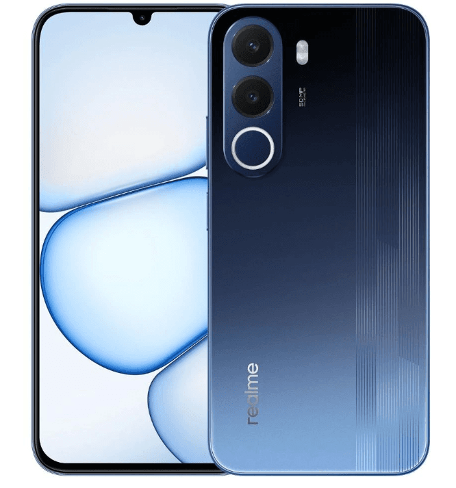 Смартфон realme P4x 4/128 синий, Unisoc T7250 (T615), 8 x 1.8 ГГц, 6.8", 1570x720, IPS, 120 Гц, 50 Мп, 3G, 4G, Nano-SIM, 8000 мА*ч, 45 Вт
