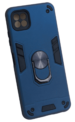 Чехол для Samsung Galaxy A22 5G, синий с кольцом подставкой