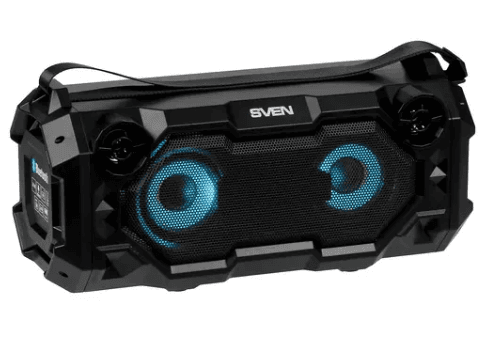 Портативная колонка SVEN PS-500, черный, 36 Вт, Bluetooth, AUX, 2000 мА*ч