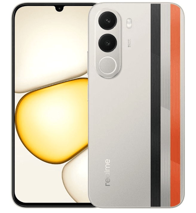 Смартфон realme P4x 4/256 бежевый, Unisoc T7250 (T615), 8 x 1.8 ГГц, 6.8", 1570x720, IPS, 120 Гц, 50 Мп, 3G, 4G, Nano-SIM, 8000 мА*ч, 45 Вт