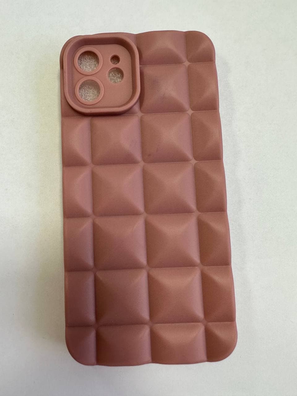 Чехол для iPhone 12, розовый, квадратики