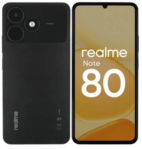 Смартфон realme Note 80 4/128 ГБ черный, Unisoc T7250 (T615), 8 x 1.8 ГГц, 6.74", 1600x720, IPS, 90 Гц, 6300 мА*ч
